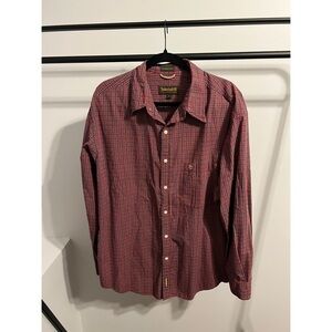 Timberland WeatherGear Long Sleeve Red Plaid Classic Fit Size Large